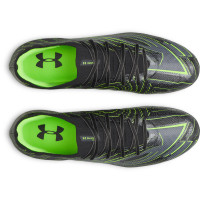 Under Armour Shadow Elite 4 Mach Gras Voetbalschoenen (FG) Zwart Metallic Black Neongroen