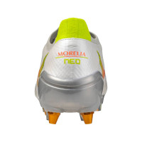 Mizuno Morelia Neo V Beta Elite IJzeren-Nop Voetbalschoenen (SG) Wit Oranje Limoen
