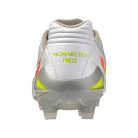 Mizuno Monarcida Neo III Pro Gras Voetbalschoenen (FG) Wit Limoen Oranje