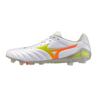 Mizuno Monarcida Neo III Pro Gras Voetbalschoenen (FG) Wit Limoen Oranje