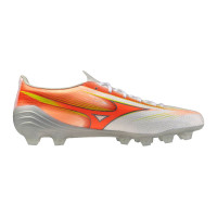 Mizuno Alpha III Pro Gras Voetbalschoenen (FG) Wit Oranje Limoen