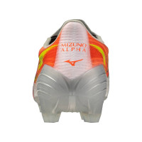 Mizuno Alpha III Pro Gras Voetbalschoenen (FG) Wit Oranje Limoen