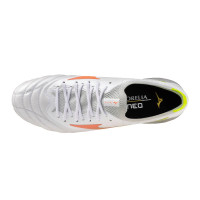 Mizuno Morelia Neo V Beta Elite Gras Voetbalschoenen (FG) Wit Oranje Limoen