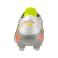 Mizuno Morelia Neo V Beta Elite Gras Voetbalschoenen (FG) Wit Oranje Limoen