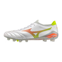 Mizuno Morelia Neo V Beta Elite Gras Voetbalschoenen (FG) Wit Oranje Limoen