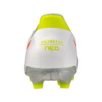 Mizuno Morelia Neo V Beta Select Gras Voetbalschoenen (FG) Wit Oranje Limoen