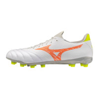 Mizuno Morelia Neo V Beta Select Gras Voetbalschoenen (FG) Wit Oranje Limoen