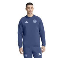 adidas Ajax Tiro Travel Crew Sweater 2026-2027 Donkerblauw Lichtblauw