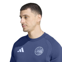 adidas Ajax Tiro Travel Crew Trainingspak 2026-2027 Donkerblauw Lichtblauw