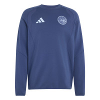 adidas Ajax Tiro Travel Crew Sweater 2026-2027 Donkerblauw Lichtblauw