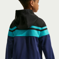 Nike FC Barcelona Sportswear Tracksuit 2026-2027 Kids Black Dark Blue Teal Golden Yellow