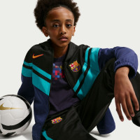 Nike FC Barcelona Sportswear Tracksuit 2026-2027 Kids Black Dark Blue Teal Golden Yellow