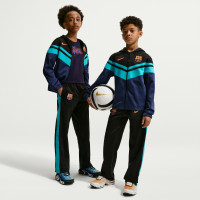 Nike FC Barcelona Sportswear Tracksuit 2026-2027 Kids Black Dark Blue Teal Golden Yellow