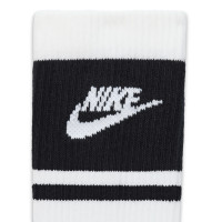 Nike Everyday Elevated Futura Crew Sokken 3-Pack Wit Zwart