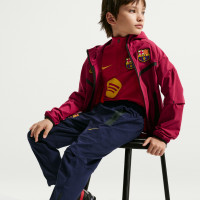 Nike FC Barcelona Tech Woven Tracksuit Hooded Full-Zip 2026-2027 Kids Red Dark Blue Yellow