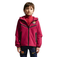 Nike FC Barcelone Tech Woven Veste Coupe-Vent 2026-2027 Enfants Rouge Jaune Noir