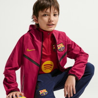 Nike FC Barcelona Tech Woven Tracksuit Hooded Full-Zip 2026-2027 Kids Red Dark Blue Yellow