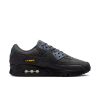 Nike Air Max 90 Premium Sneakers Zwart Antraciet Donkerblauw Geel