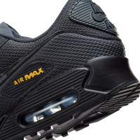 Nike Air Max 90 Premium Sneakers Zwart Antraciet Donkerblauw Geel
