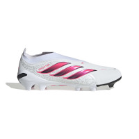 adidas Predator League Laceless Grass Football Boots (FG) White Black Pink