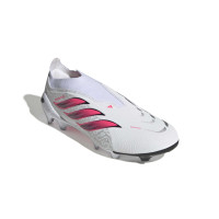 adidas Predator League Laceless Grass Football Boots (FG) White Black Pink