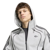 adidas Spacer Trainingsjack Hooded Grijs Zwart