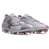 Under Armour Shadow Elite 4 Mach Gras Voetbalschoenen (FG) Grijs Zwart Roze