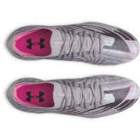 Under Armour Shadow Elite 4 Mach Gras Voetbalschoenen (FG) Grijs Zwart Roze