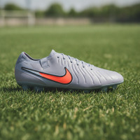 Nike Tiempo Legend 10 Elite IJzeren-Nop Voetbalschoenen (SG) Anti-Clog Lichtblauw Felrood Zwart
