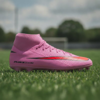 Nike Zoom Mercurial Superfly 10 Academy Iron Nop Football Boots (SG) Anti-Clog Pink Bright Red Light Blue