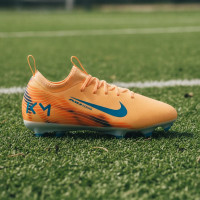 Nike Zoom Mercurial Vapor 16 Mbappé Academy Grass/Artificial Grass Football Boots (MG) Kids Light Orange Turquoise