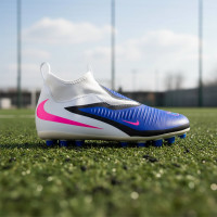 Nike Phantom 6 High Academy Grass/Artificial Grass Football Boots (MG) Kids Blue White Hot Pink