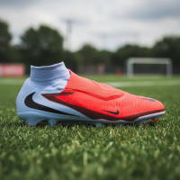 Nike Phantom 6 High Pro Gras Voetbalschoenen (FG) Lichtblauw Felrood Zwart