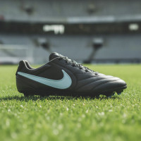 Nike Tiempo Ligera Pro Gras Voetbalschoenen (FG) Zwart Lichtblauw