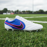 Nike Tiempo Ligera Pro Gras Voetbalschoenen (FG) Wit Blauw Felroze