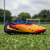 Nike Phantom 6 Low Haaland Pro Gras Voetbalschoenen (FG) Donkerblauw Oranje Geel Rood