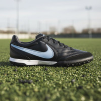 Nike Tiempo Ligera Pro Turf Football Boots (TF) Black Light Blue