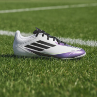 adidas F50 Messi League Gras / Kunstgras Voetbalschoenen (MG) Wit Paars Zwart