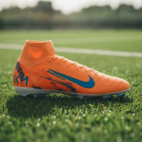 Nike Zoom Mercurial Superfly 10 Mbappé Pro Gras Voetbalschoenen (FG) Lichtoranje Turquoise