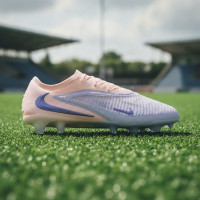 Nike Phantom 6 Low LV8 Elite Gras Voetbalschoenen (FG) Gebroken Wit Lichtblauw Blauw