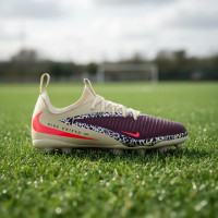 Nike Phantom 6 Low Academy Gras / Kunstgras Voetbalschoenen (MG) Kids Gebroken Wit Bordeauxrood Rood