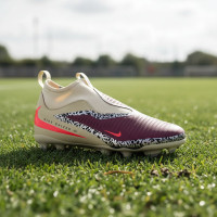 Nike Phantom 6 High Academy Grass/Artificial Grass Football Boots (MG) Kids Off White Burgundy Red