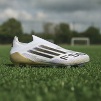adidas F50 Elite Veterloze Gras Voetbalschoenen (FG) Wit Zwart Goud