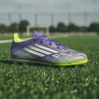 adidas F50 Elite Gras Voetbalschoenen (FG) Kids Paars Wit Neongeel