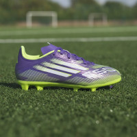 adidas F50 League Gras / Kunstgras Voetbalschoenen (MG) Kids Paars Wit Neongeel