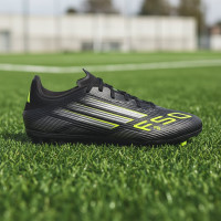 adidas F50 League Gras / Kunstgras Voetbalschoenen (MG) Zwart Zilver Neongeel