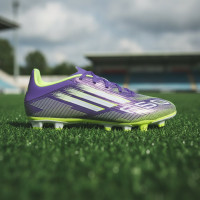 adidas F50 Club Gras / Kunstgras Voetbalschoenen (MG) Paars Wit Neongeel