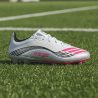 adidas F50 Messi Pro Gras Voetbalschoenen (FG) Wit Zilver Rood