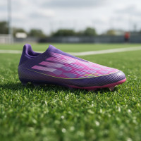 adidas F50 Lamine Yamal League Laceless Grass/Artificial Grass Football Boots (MG) Purple Pink Yellow