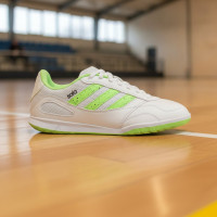 adidas Super Sala III Indoor Football Boots (IN) Kids White Light Green Black